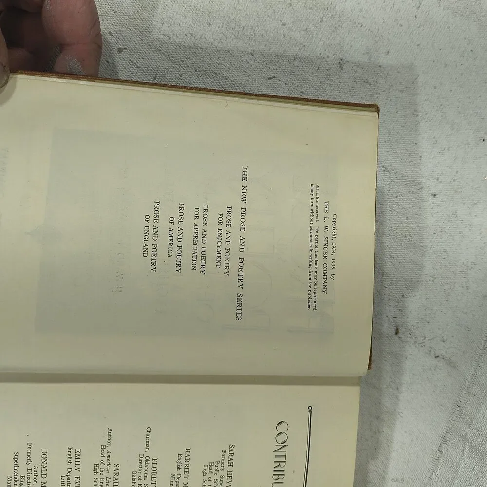 1935 First PROSE and POETRY of ENGLAND by McGraw Illustrations Wiser